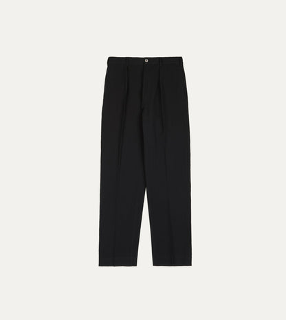 Drake's Black Seersucker Games Trousers