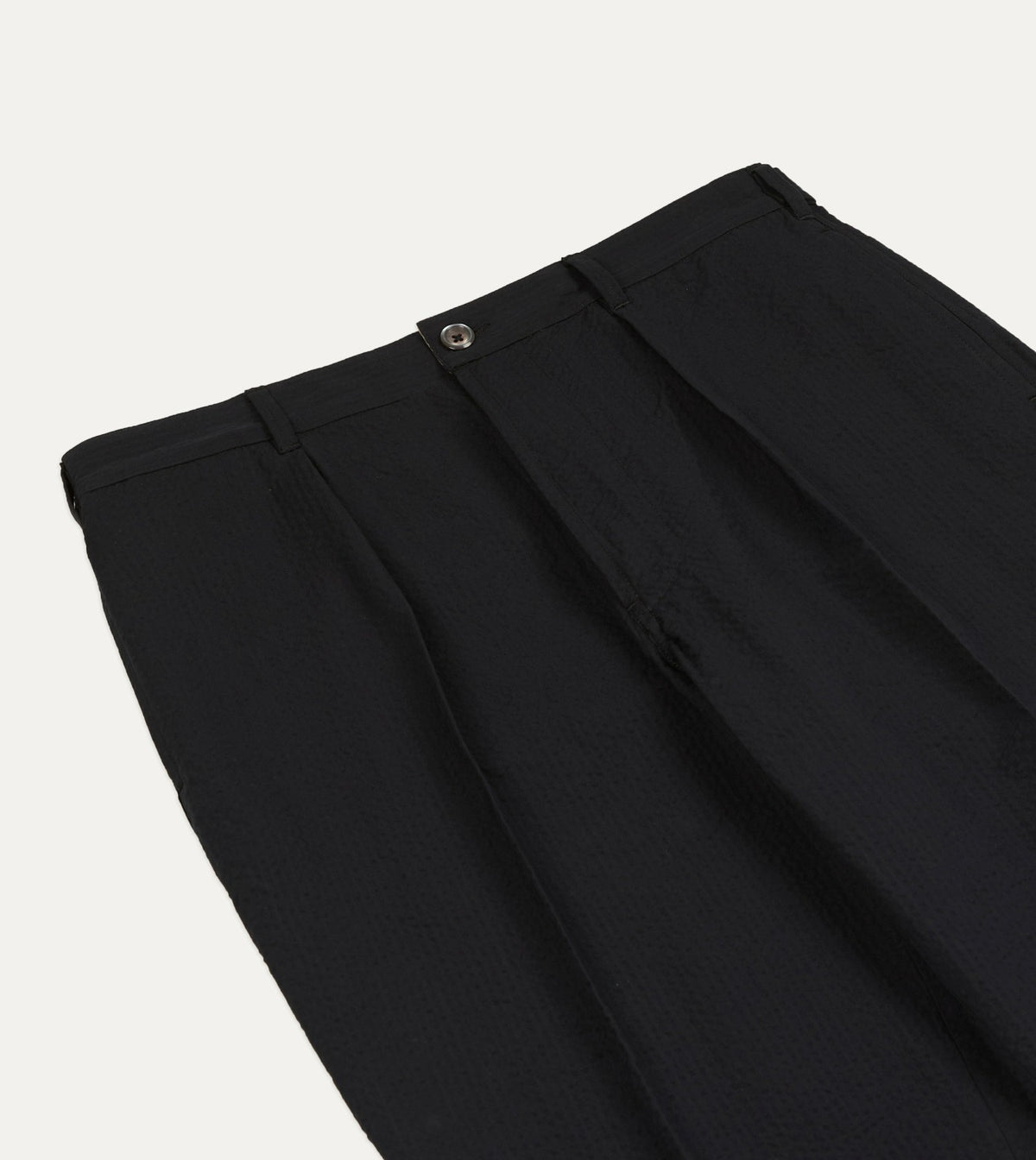 Drake's Black Seersucker Games Trousers