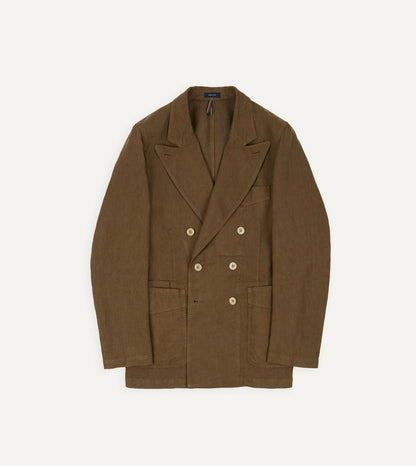 Drake's Brown Linen Gabardine Games Blazer Mk. III