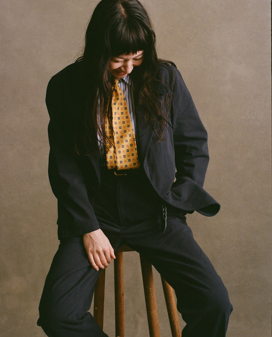Drake's Navy Cotton Twill Field Games Blazer