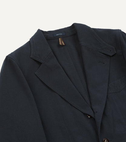Drake's Navy Cotton Twill Field Games Blazer