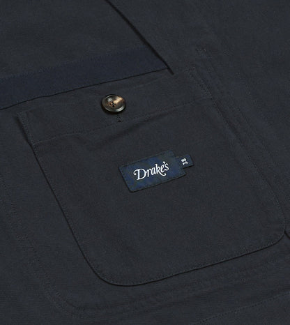 Drake's Navy Cotton Twill Field Games Blazer