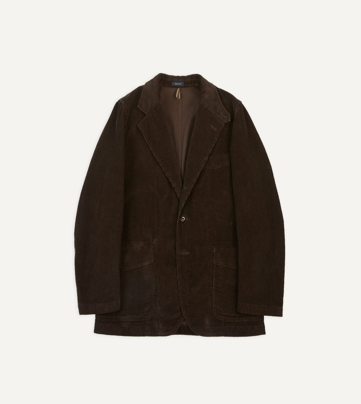 Drake's Brown Cotton Corduroy Field Games Blazer