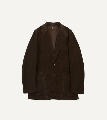 Drake's Brown Cotton Corduroy Field Games Blazer
