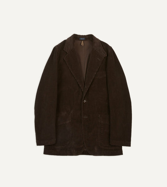 Drake's Brown Cotton Corduroy Field Games Blazer