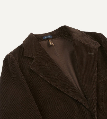 Drake's Brown Cotton Corduroy Field Games Blazer