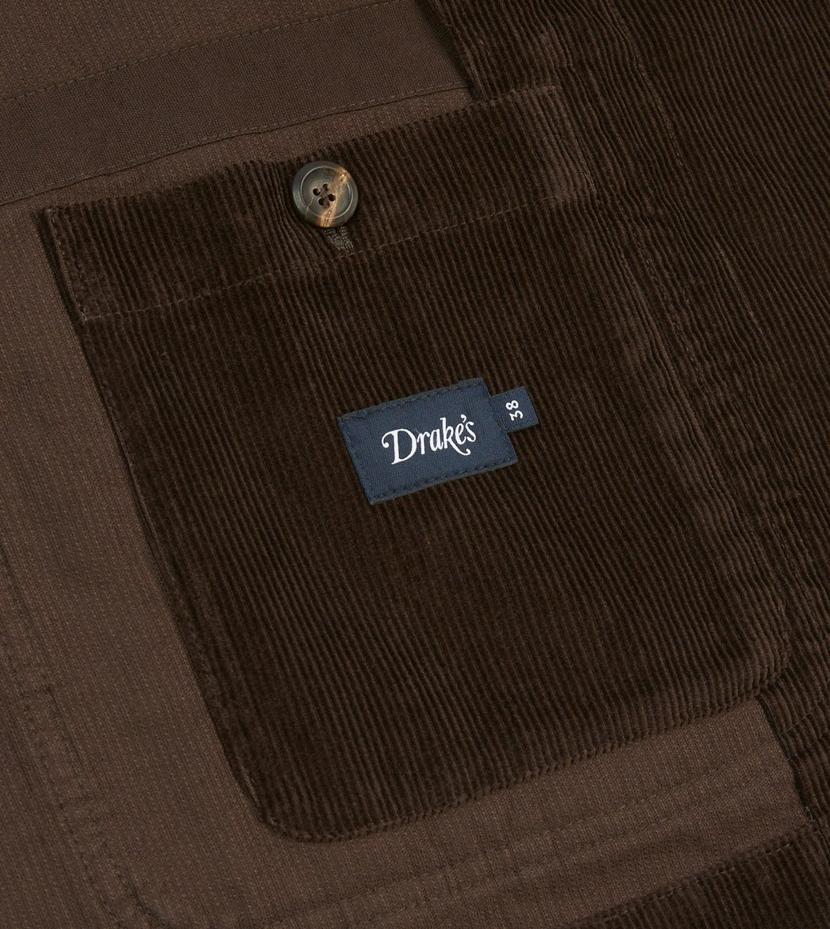 Drake's Brown Cotton Corduroy Field Games Blazer