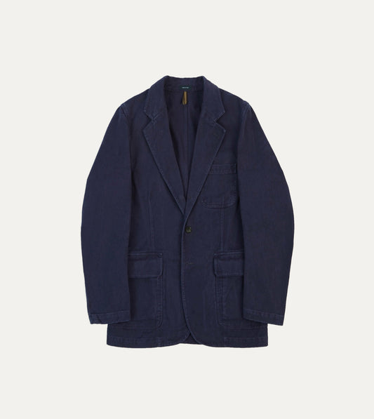 Drake's Indigo Heavy Cotton Twill Games Blazer Mk. I