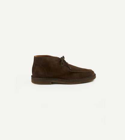 Drake's Crosby Moc-Toe Chukka Boot Brown Suede