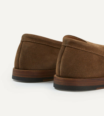 Drake's Light Brown Suede Henri Summer Loafer