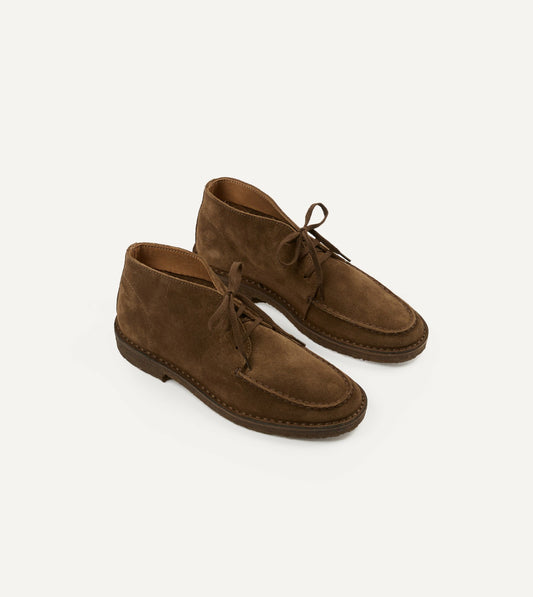 Drake's Crosby Moc-Toe Chukka Boot Tobacco Suede