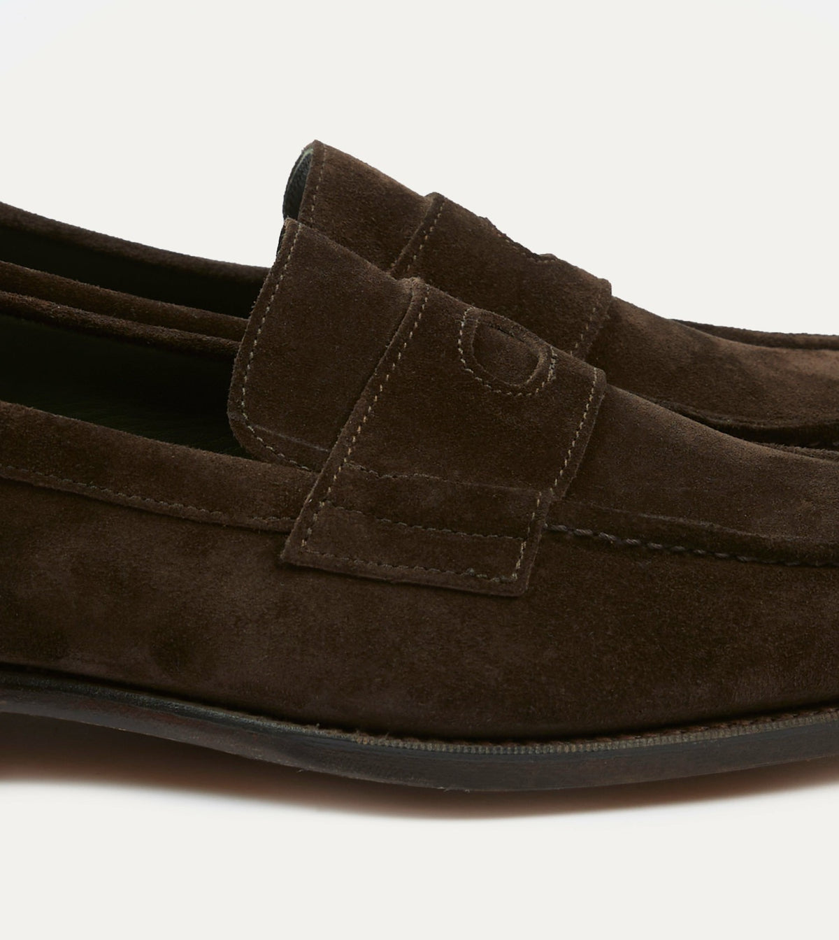 Drake's Brown Suede Charles Mk II Goodyear Welted Penny Loafer