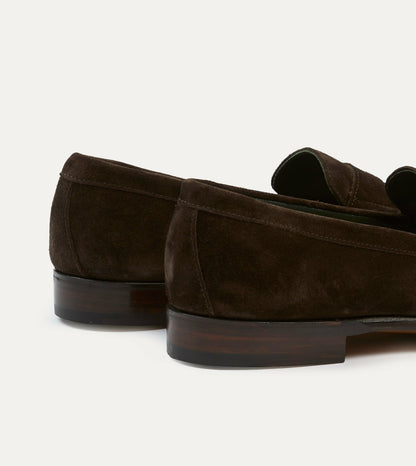 Drake's Brown Suede Charles Mk II Goodyear Welted Penny Loafer