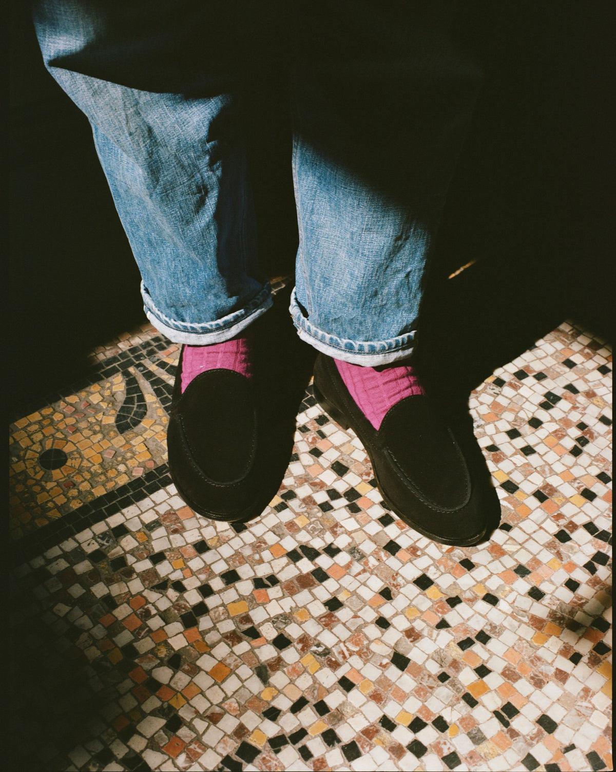 Drake's Black Suede Henri Summer Loafer