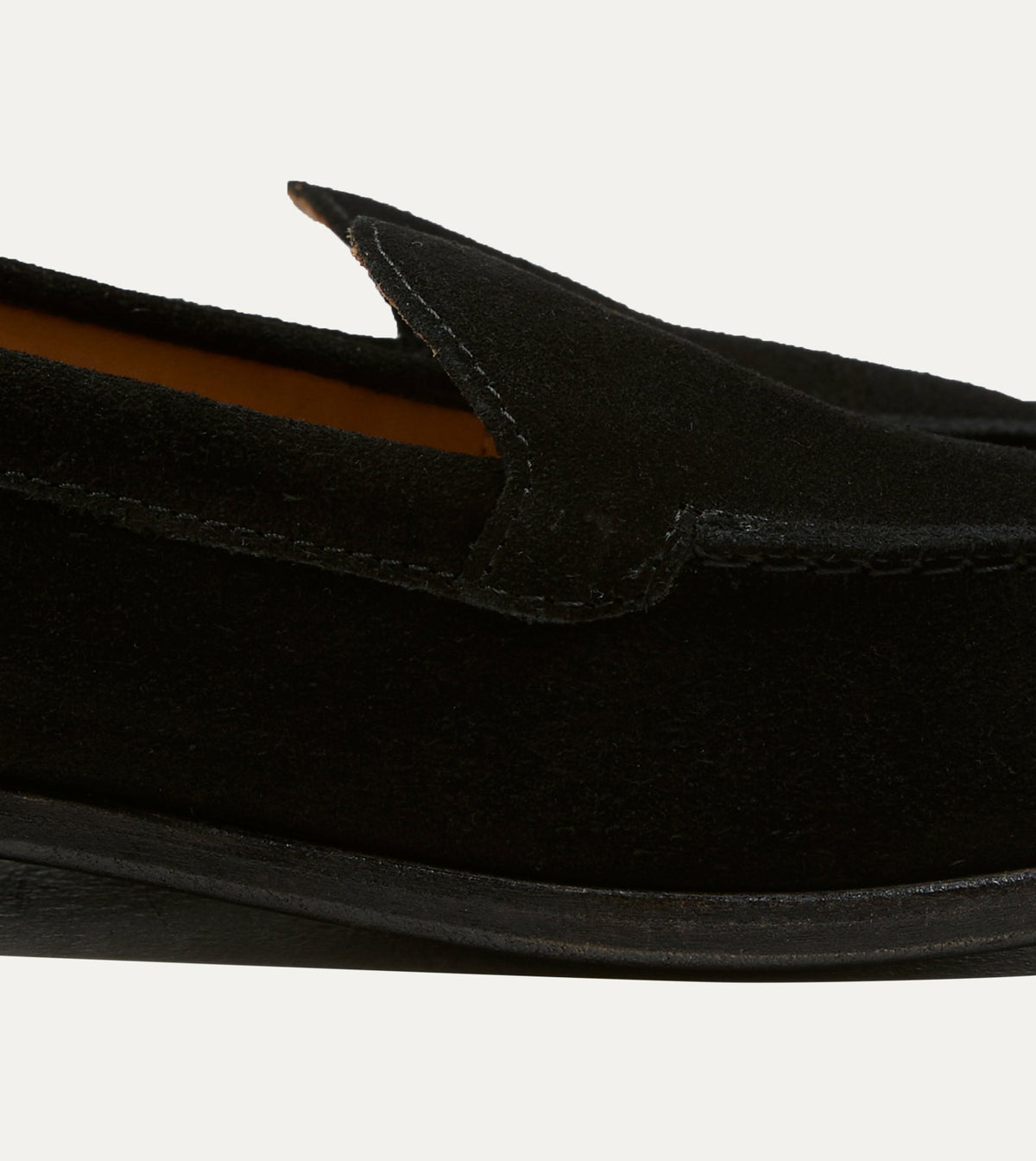 Drake's Black Suede Henri Summer Loafer