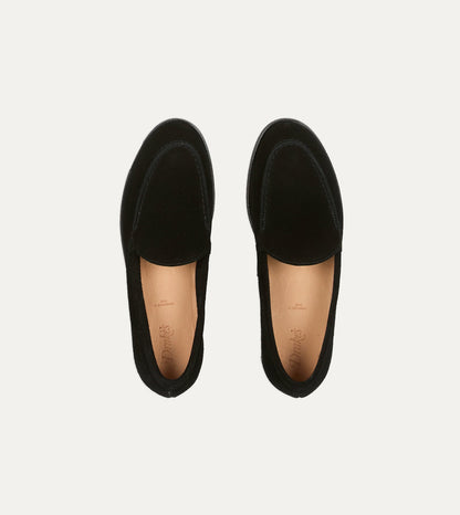 Drake's Black Suede Henri Summer Loafer