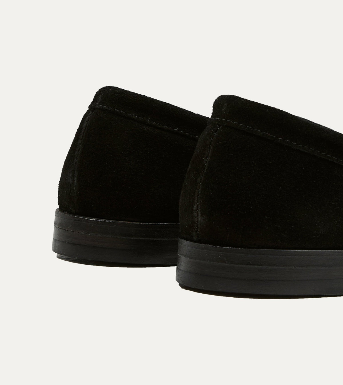 Drake's Black Suede Henri Summer Loafer