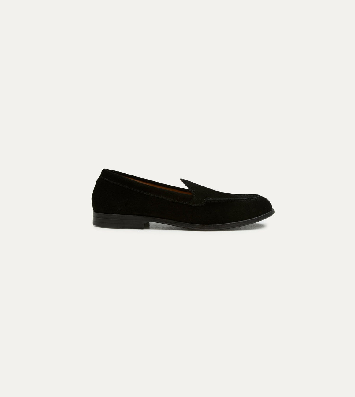 Drake's Black Suede Henri Summer Loafer