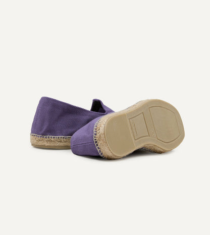 Drake's Purple Herringbone Cotton Espadrilles