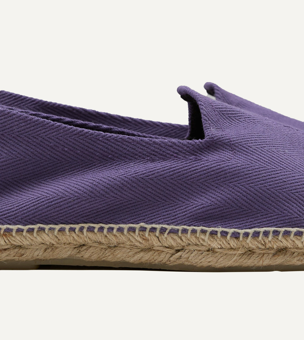 Drake's Purple Herringbone Cotton Espadrilles
