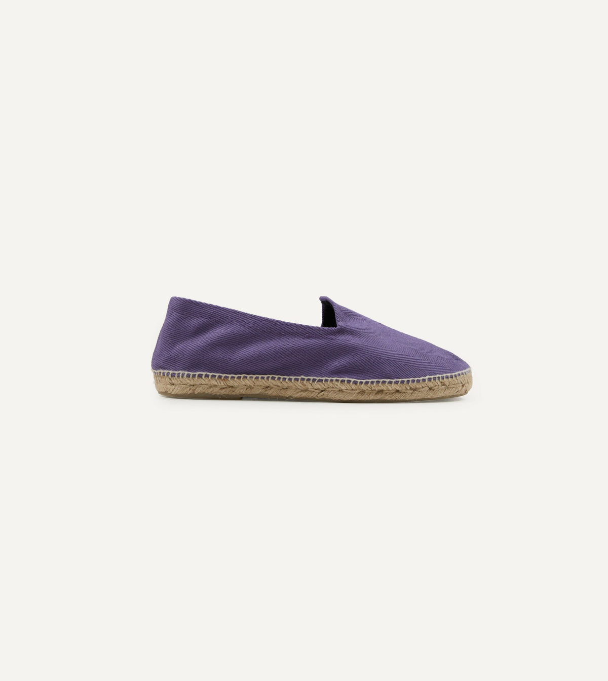 Drake's Purple Herringbone Cotton Espadrilles
