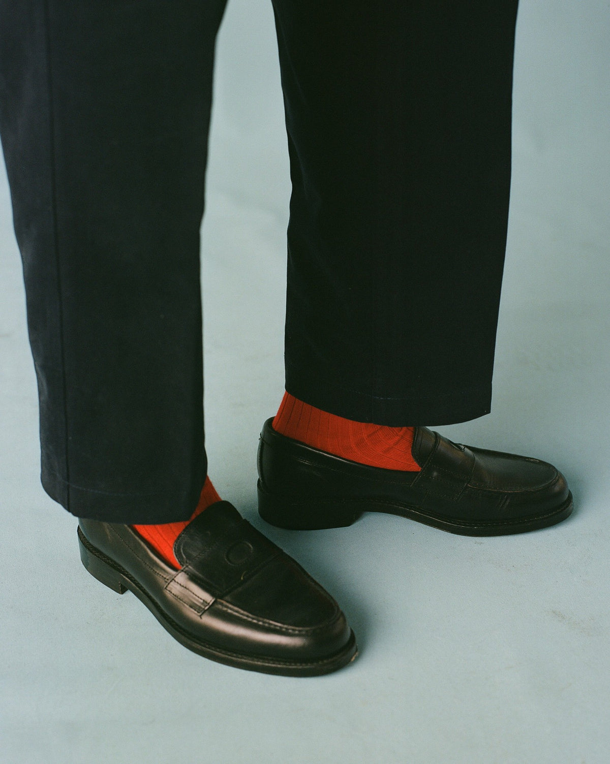 Drake's Black Leather Charles Goodyear Welted Penny Loafer