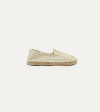 Drake's Ecru Herringbone Cotton Espadrilles