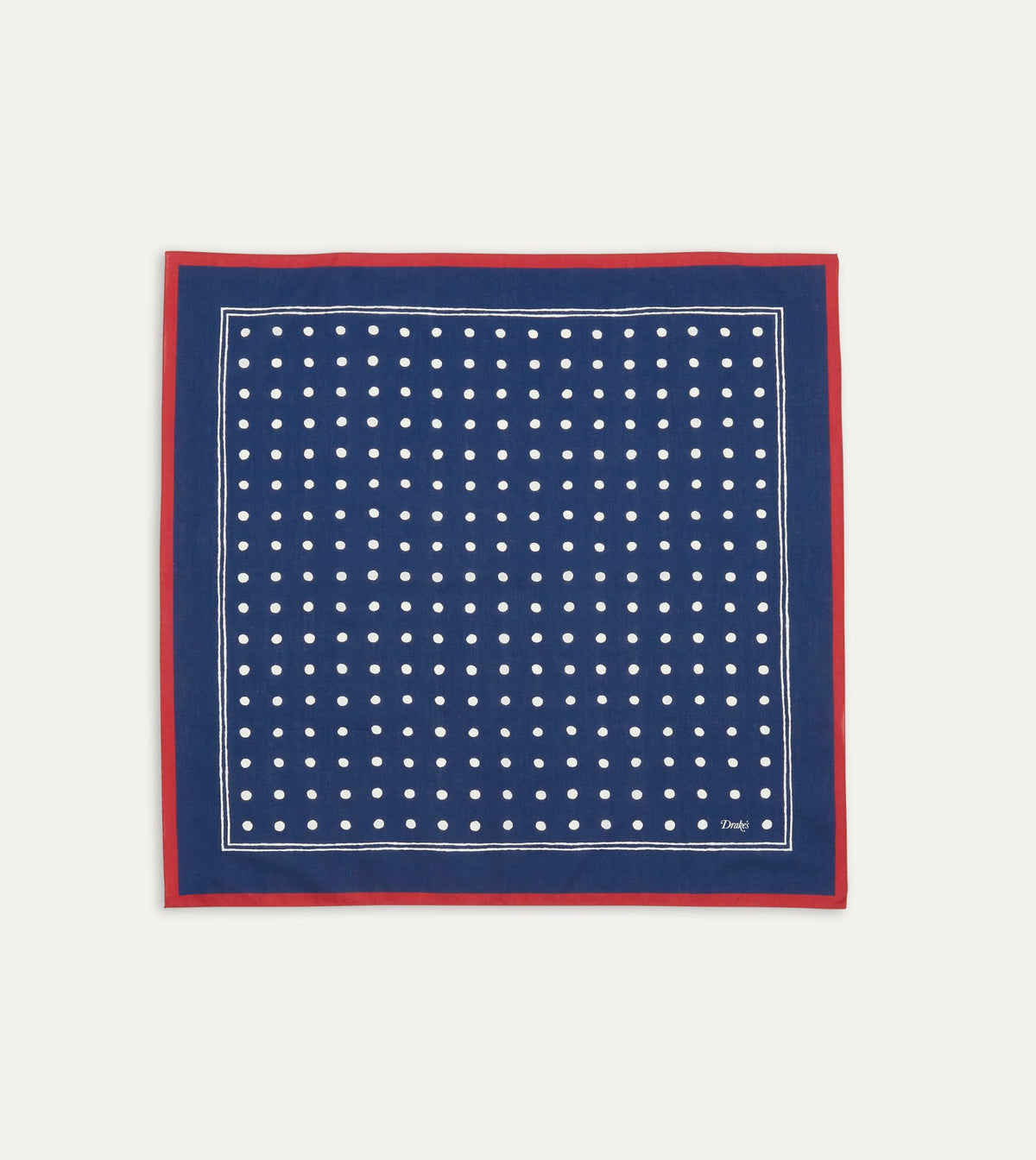 Drake's Navy Polka Dot Print Bandana