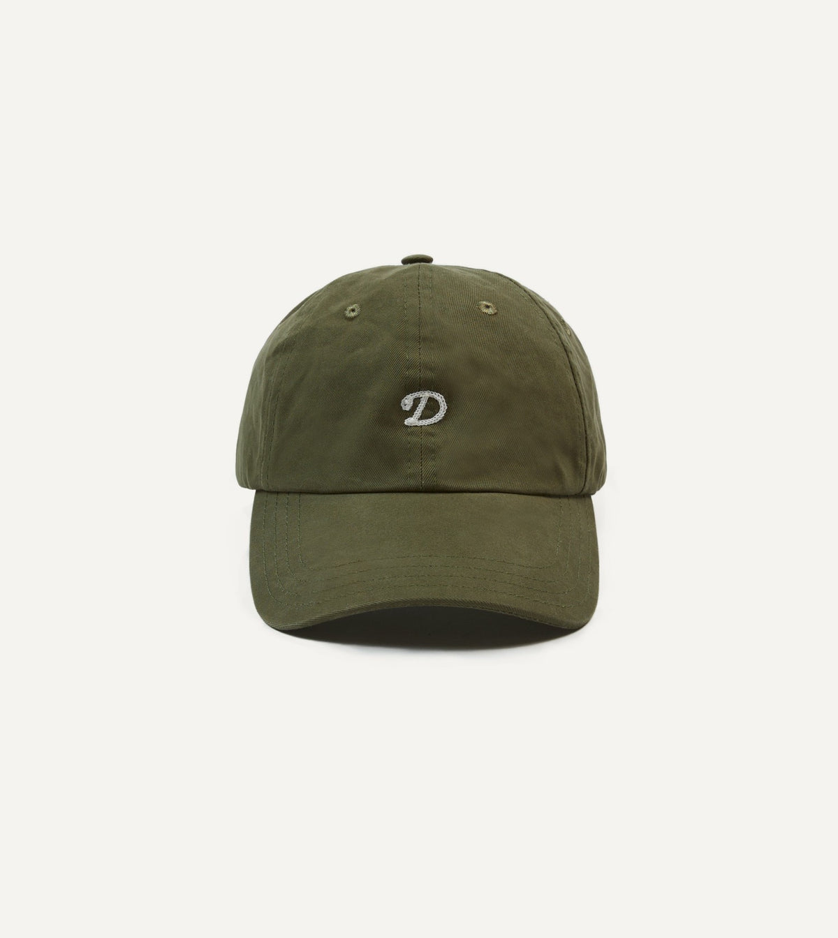 Drake's Green Chainstitch 'D' Cotton Twill Baseball Cap