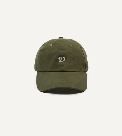 Drake's Green Chainstitch 'D' Cotton Twill Baseball Cap
