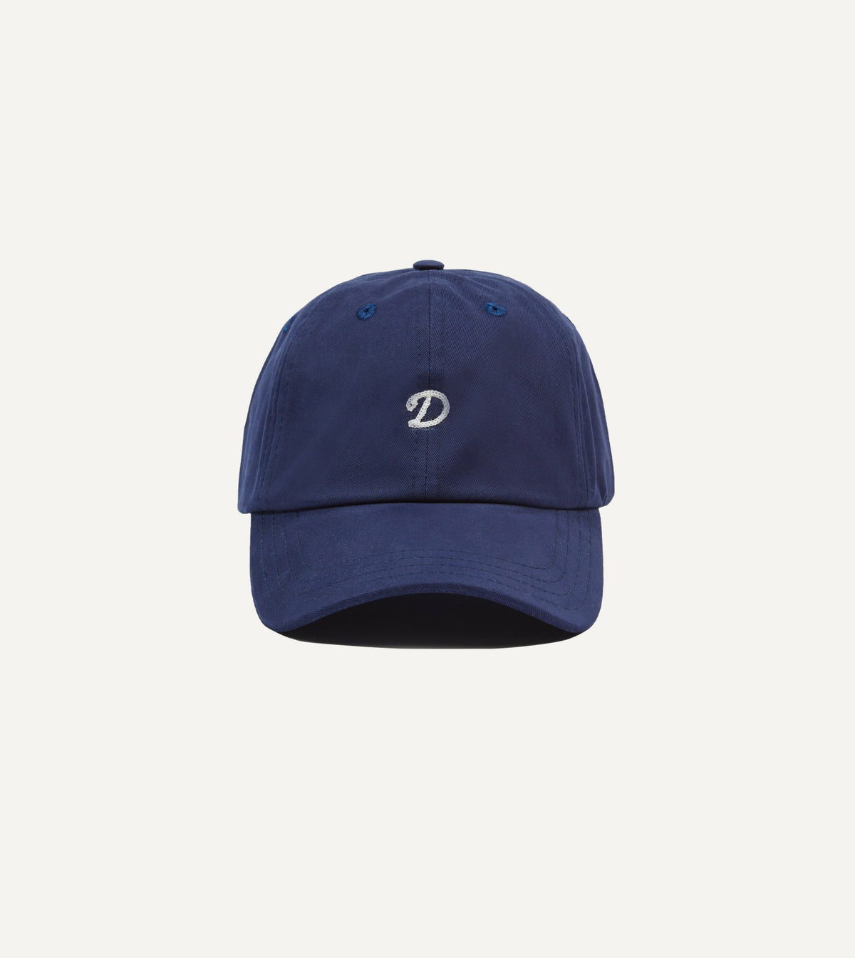 Drake's Navy Chainstitch 'D' Cotton Twill Baseball Cap