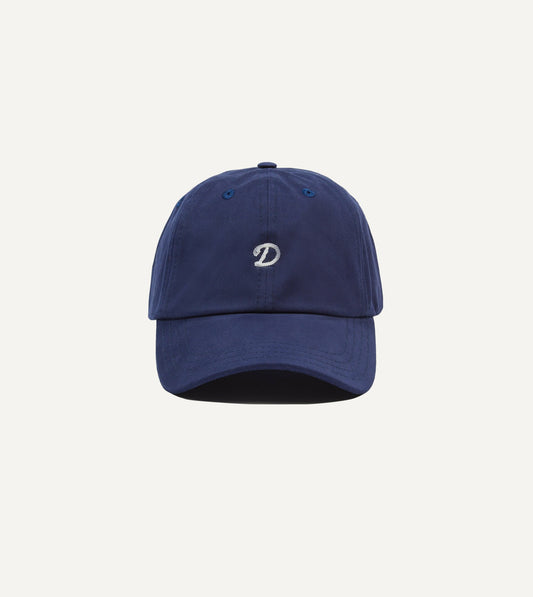 Drake's Navy Chainstitch 'D' Cotton Twill Baseball Cap