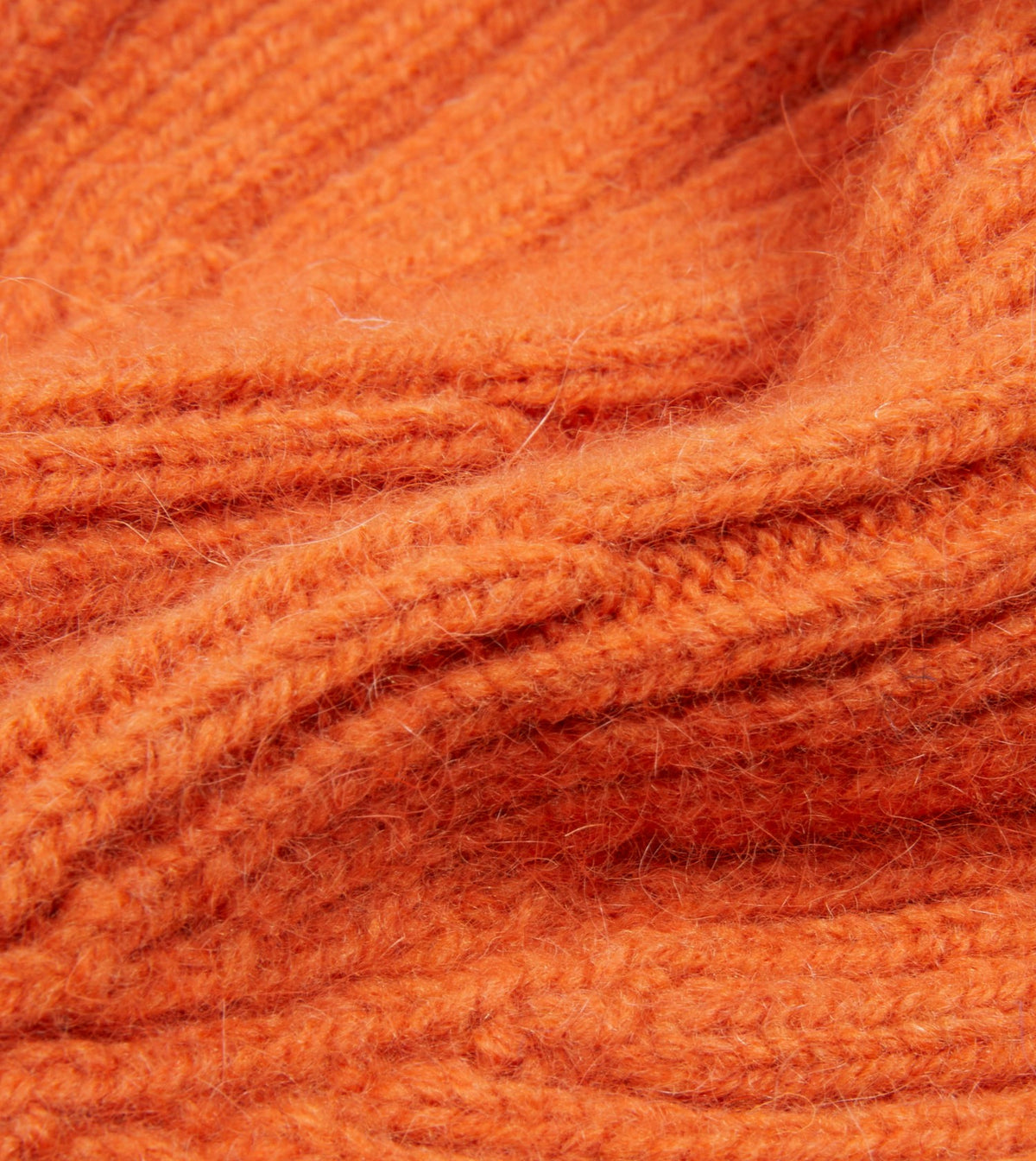 Drake's Orange Geelongora Ribbed Knit Cap