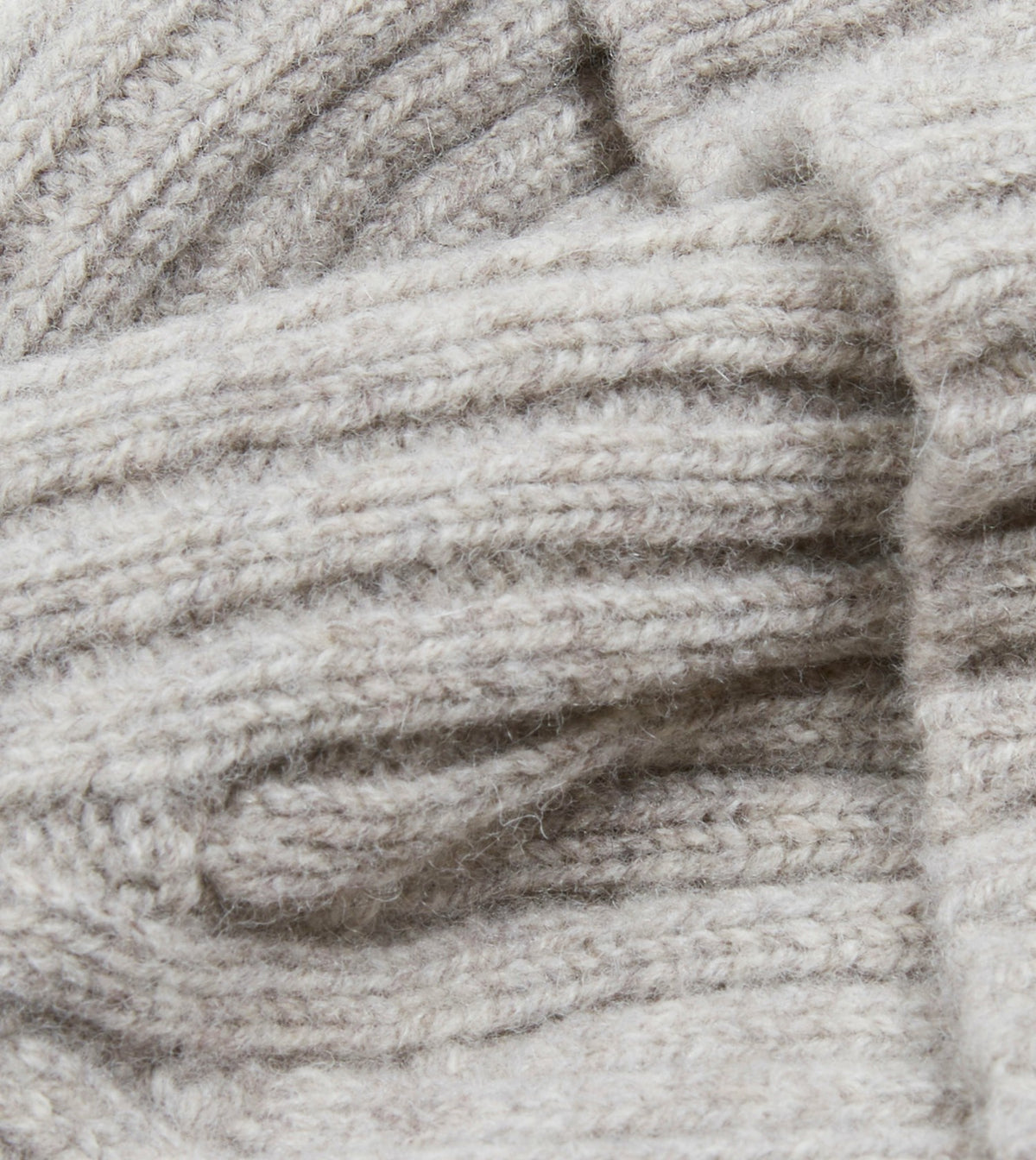 Drake's Light Grey Lambswool Ribbed Knit Cap