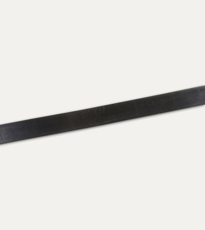 Drake's Black Unlined Bridle Leather Belt with Brass Buckle