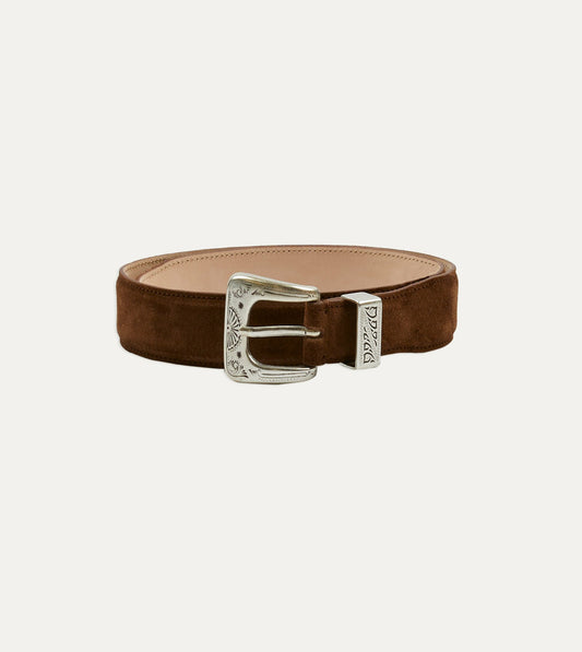 Drake's Light Brown Suede Western Belt