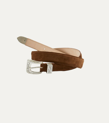 Drake's Light Brown Suede Western Belt