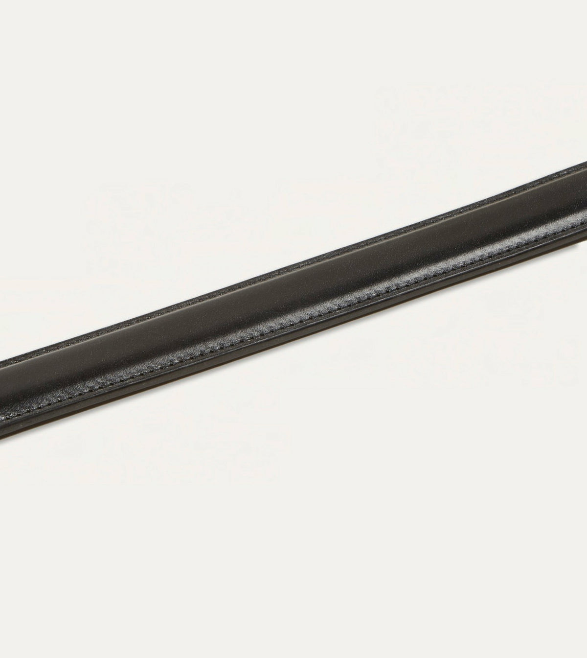 Drake's Black Fully Lined Bridle Leather Belt with Brass Buckle
