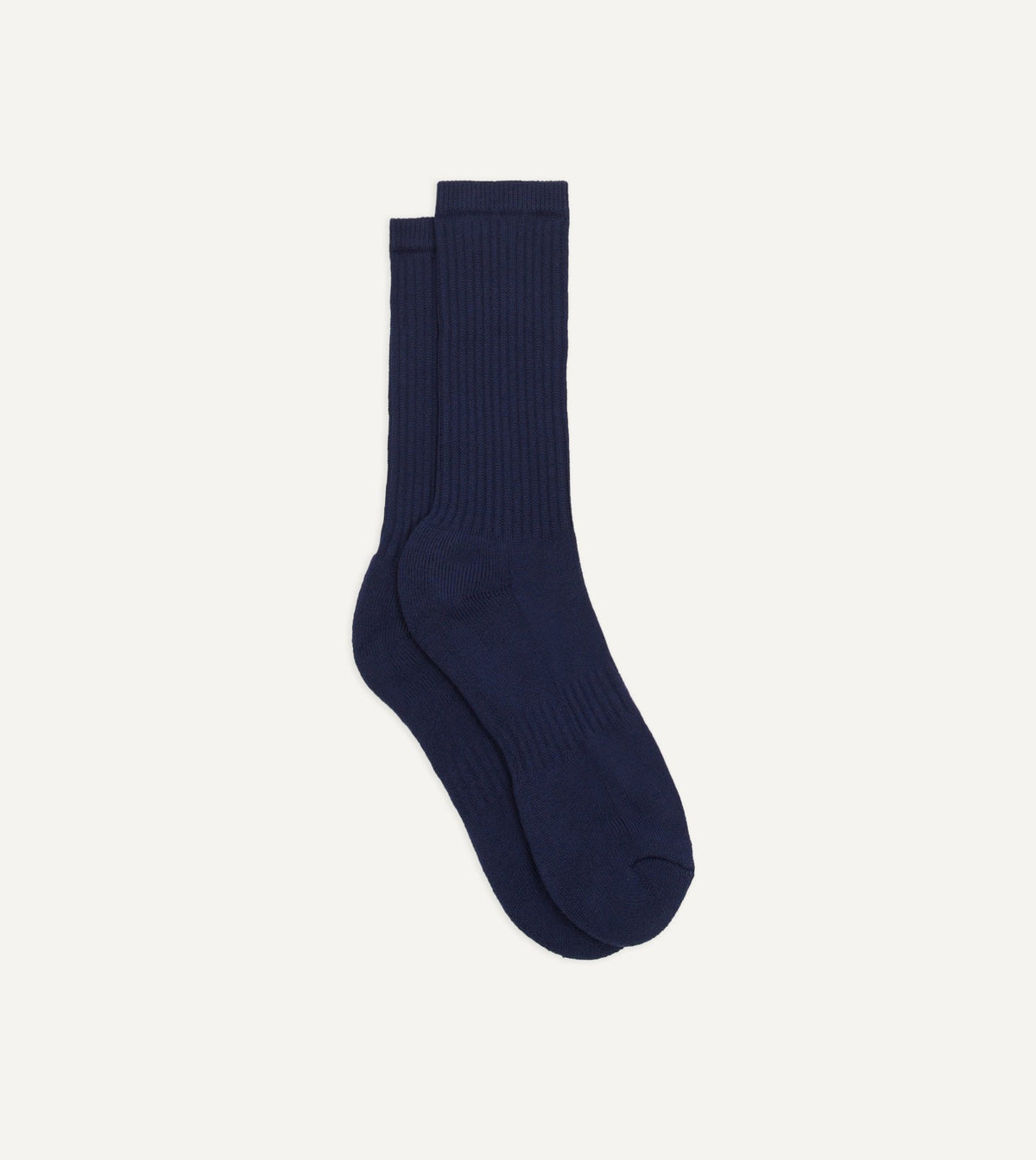 Drake's Navy Cotton Sports Socks