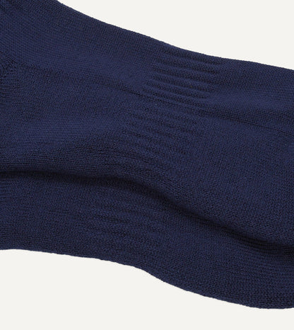 Drake's Navy Cotton Sports Socks