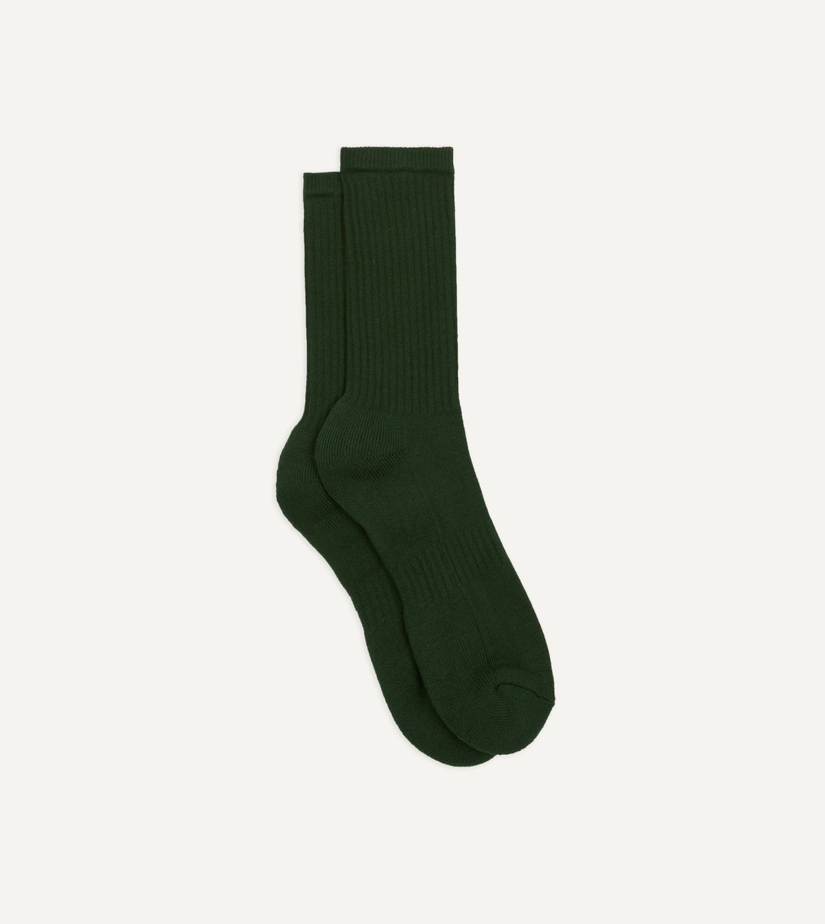 Drake's Forest Green Cotton Sports Socks