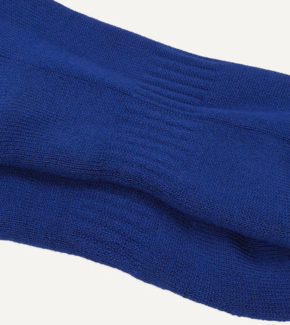 Drake's Blue Cotton Sports Socks