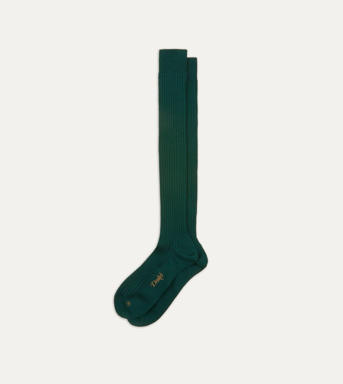 Drake's Dark Green Wool Over-the-Calf Socks