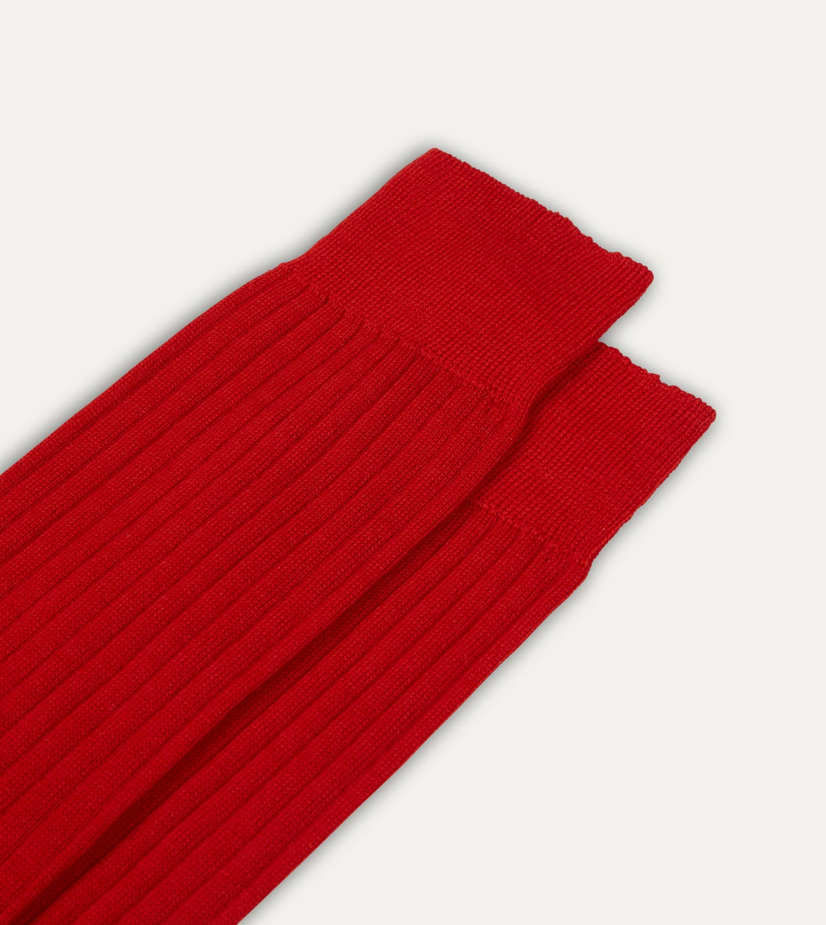 Drake's Red Wool Over-the-Calf Socks