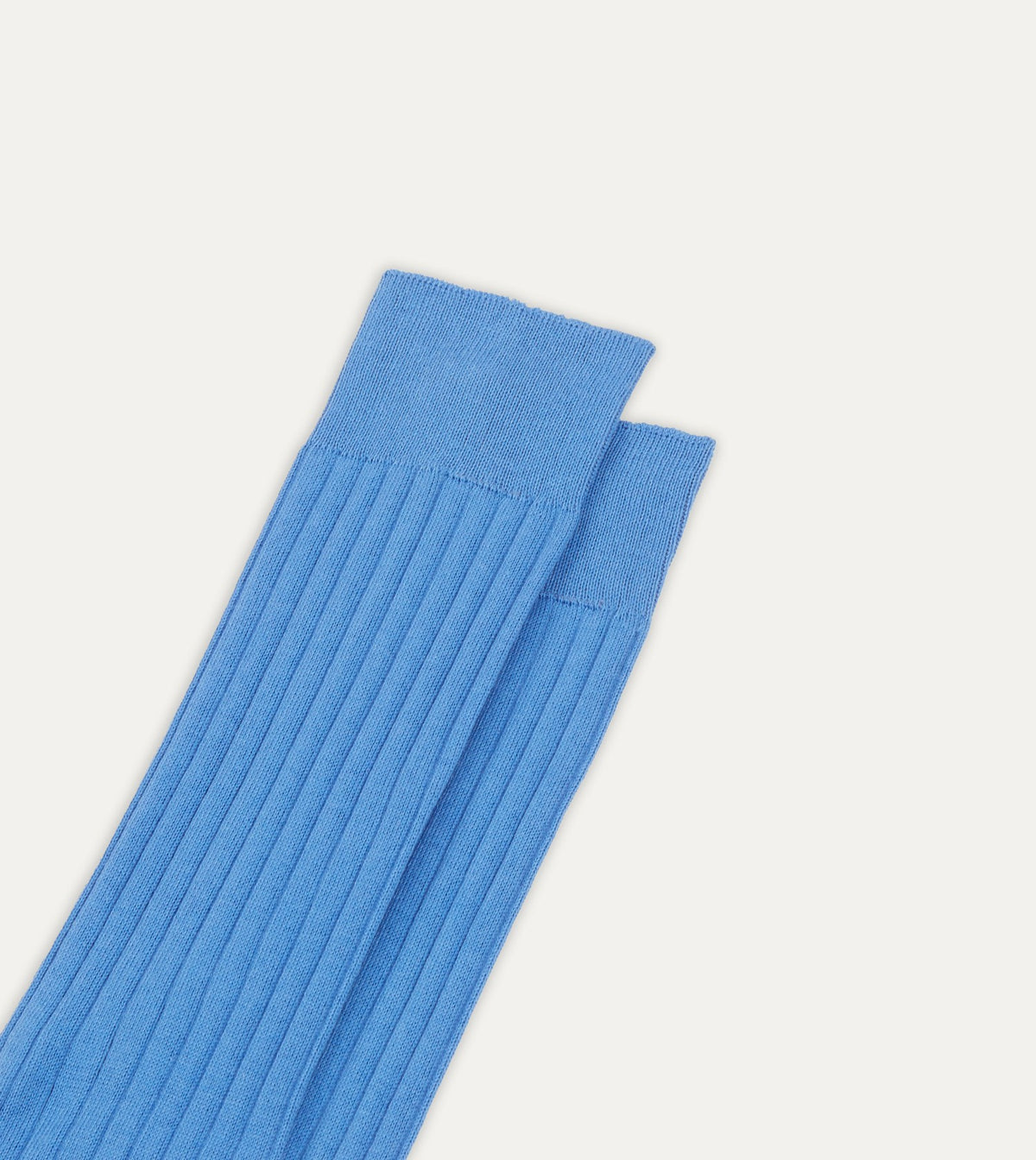 Drake's Sky Blue Cotton Over-the-Calf Socks
