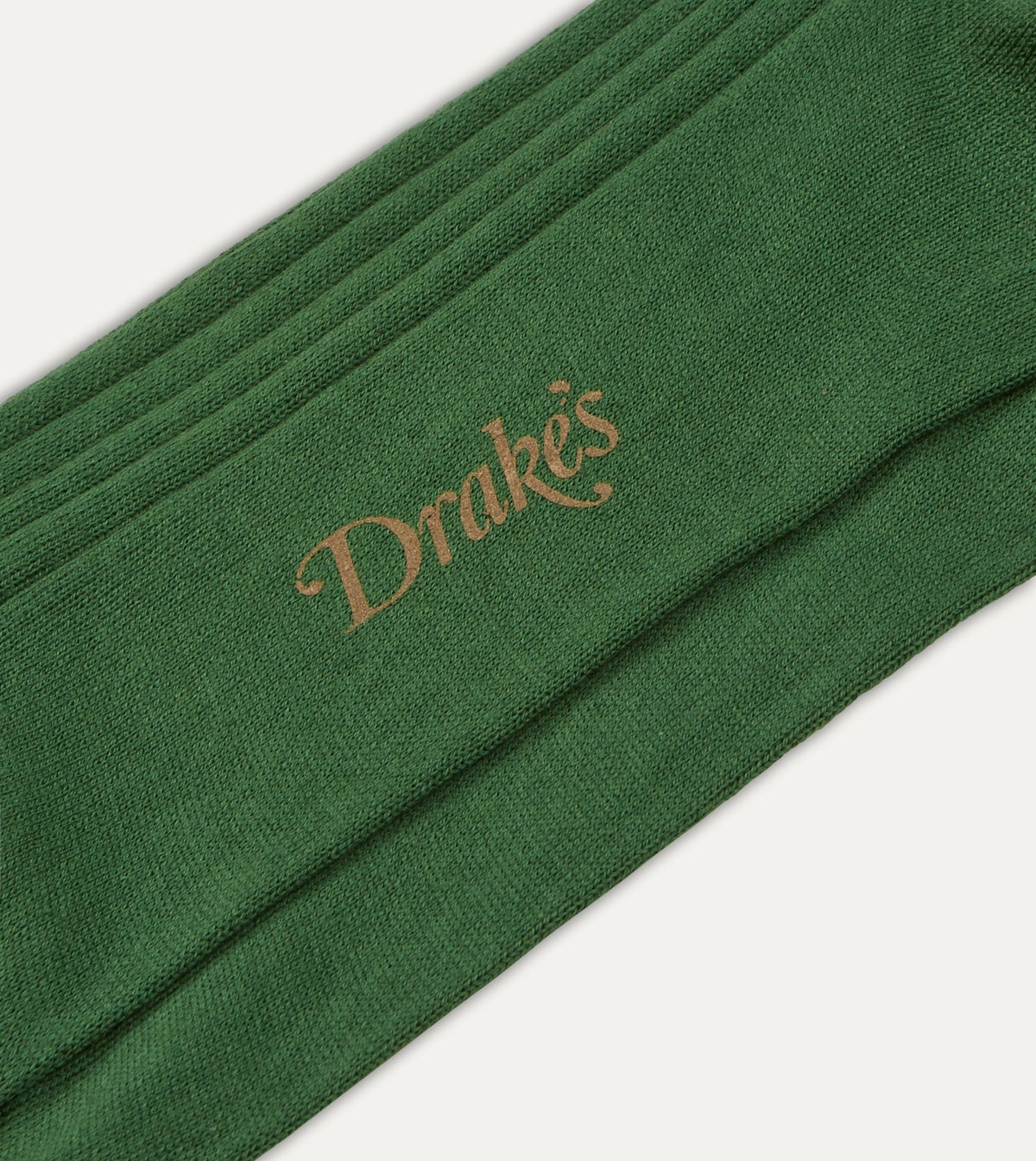 Drake's Green Cotton Over-the-Calf Socks