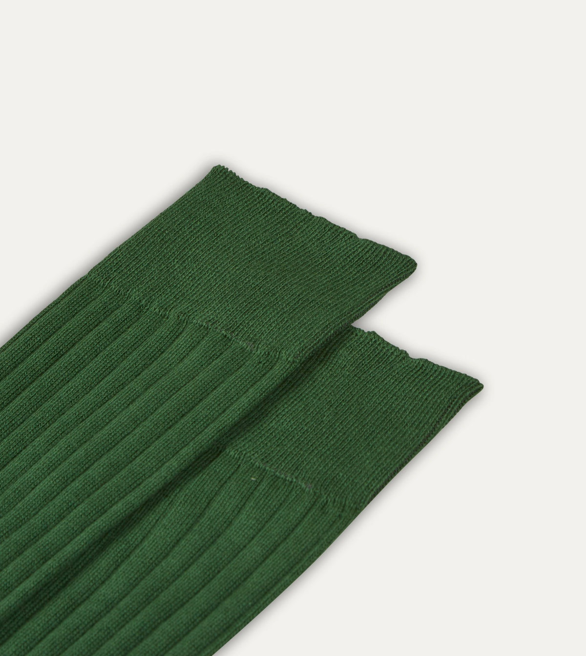 Drake's Green Cotton Over-the-Calf Socks