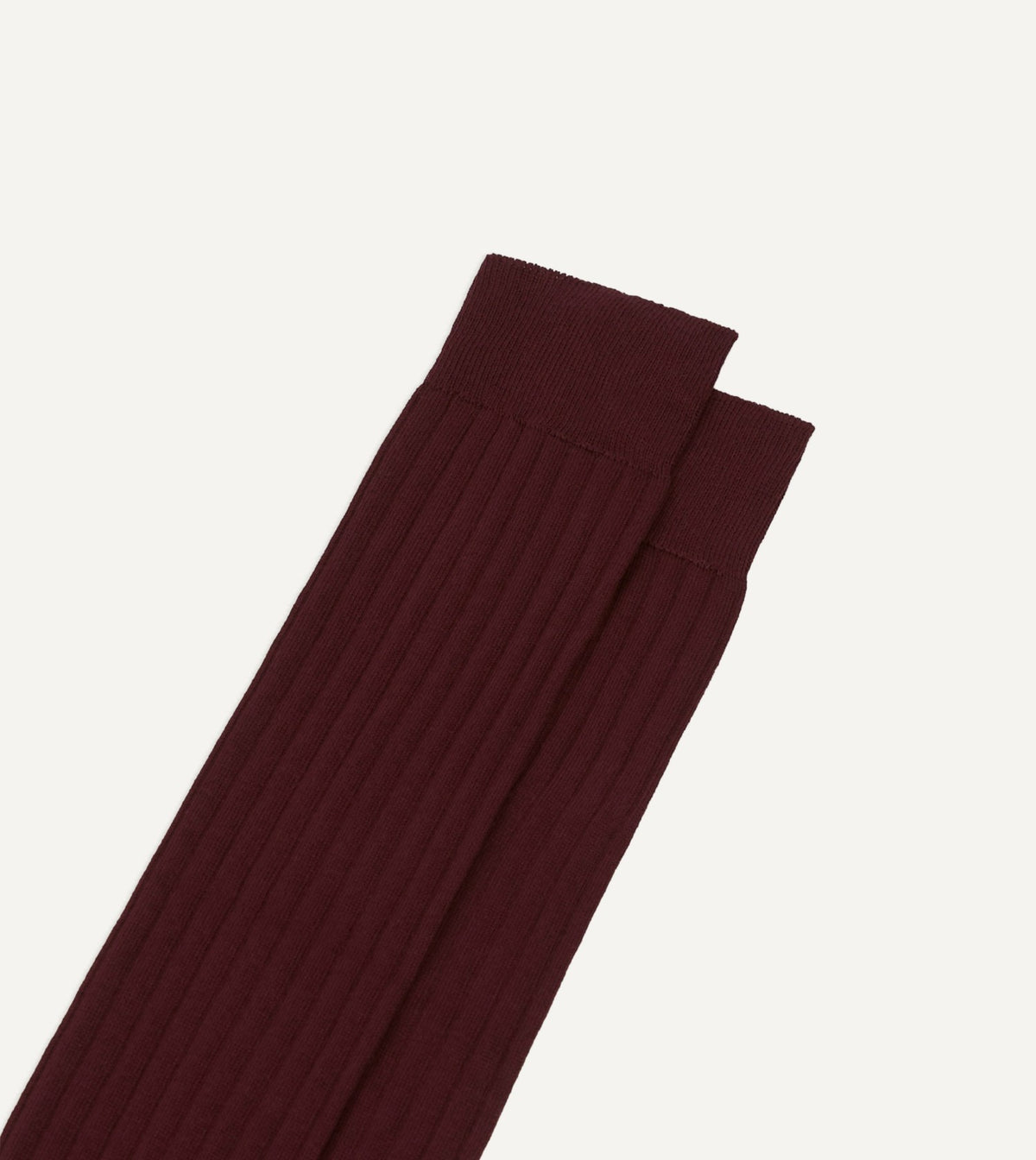 Drake's Burgundy Cotton Over-the-Calf Socks