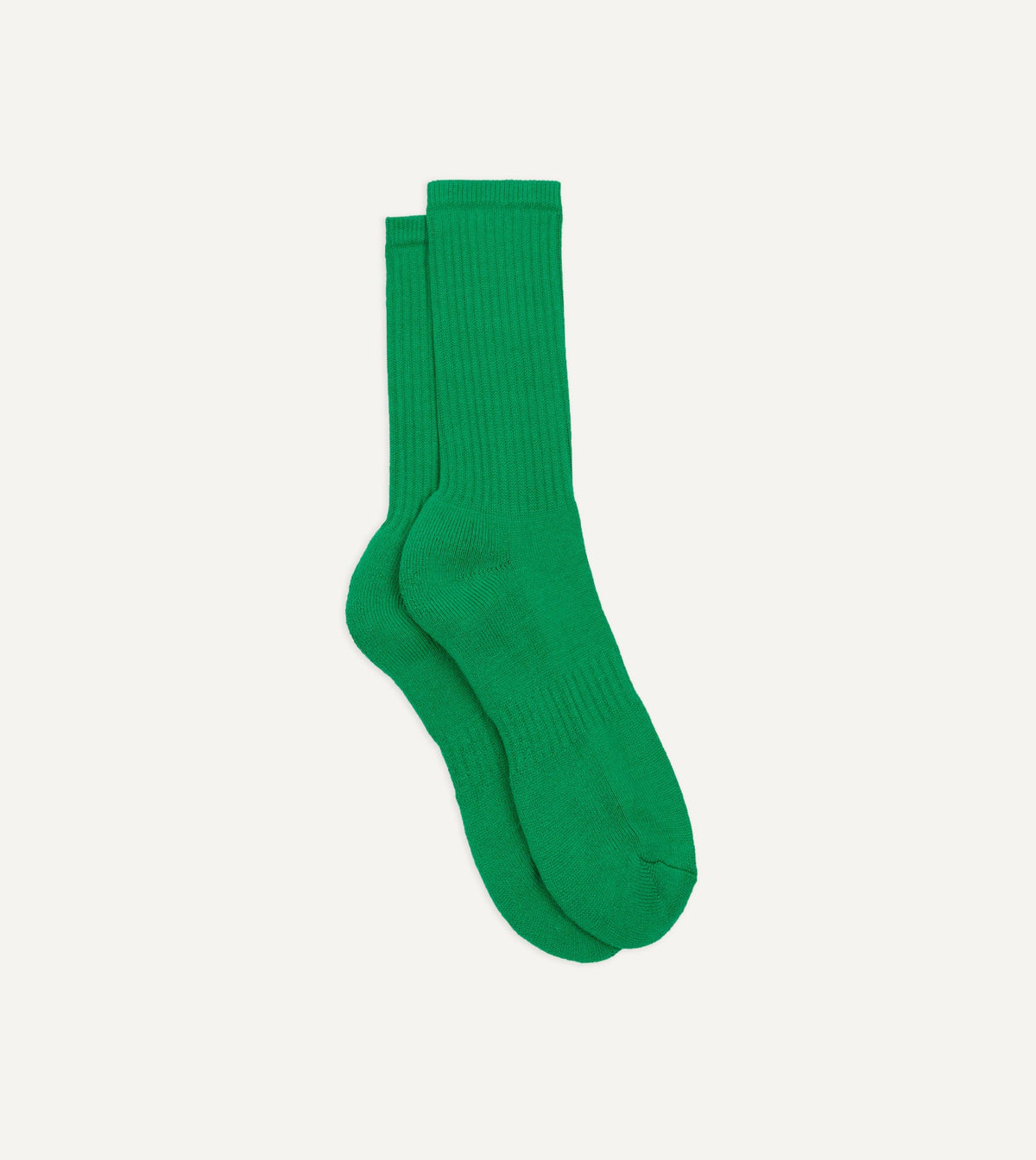 Drake's Green Cotton Sports Socks