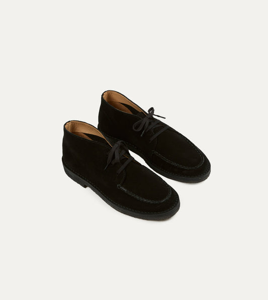 Drake's Crosby Moc-Toe Chukka Boot Black Suede